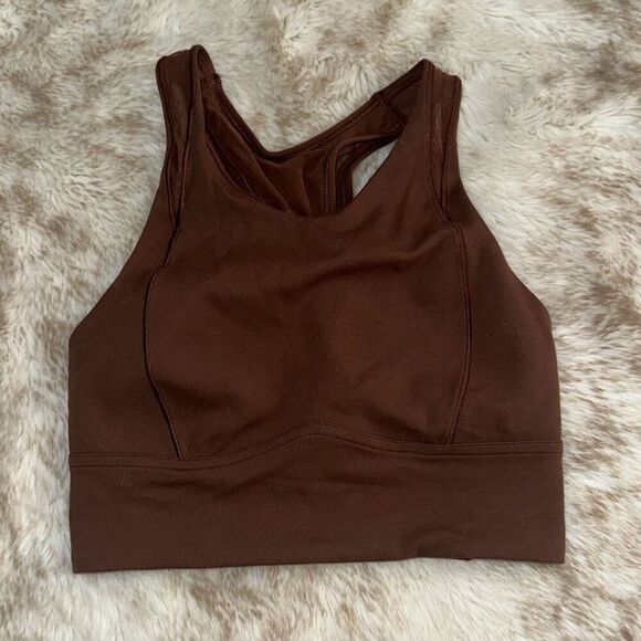Lululemon brown high neck sports bra | Sz 4 - Picture 2 of 4